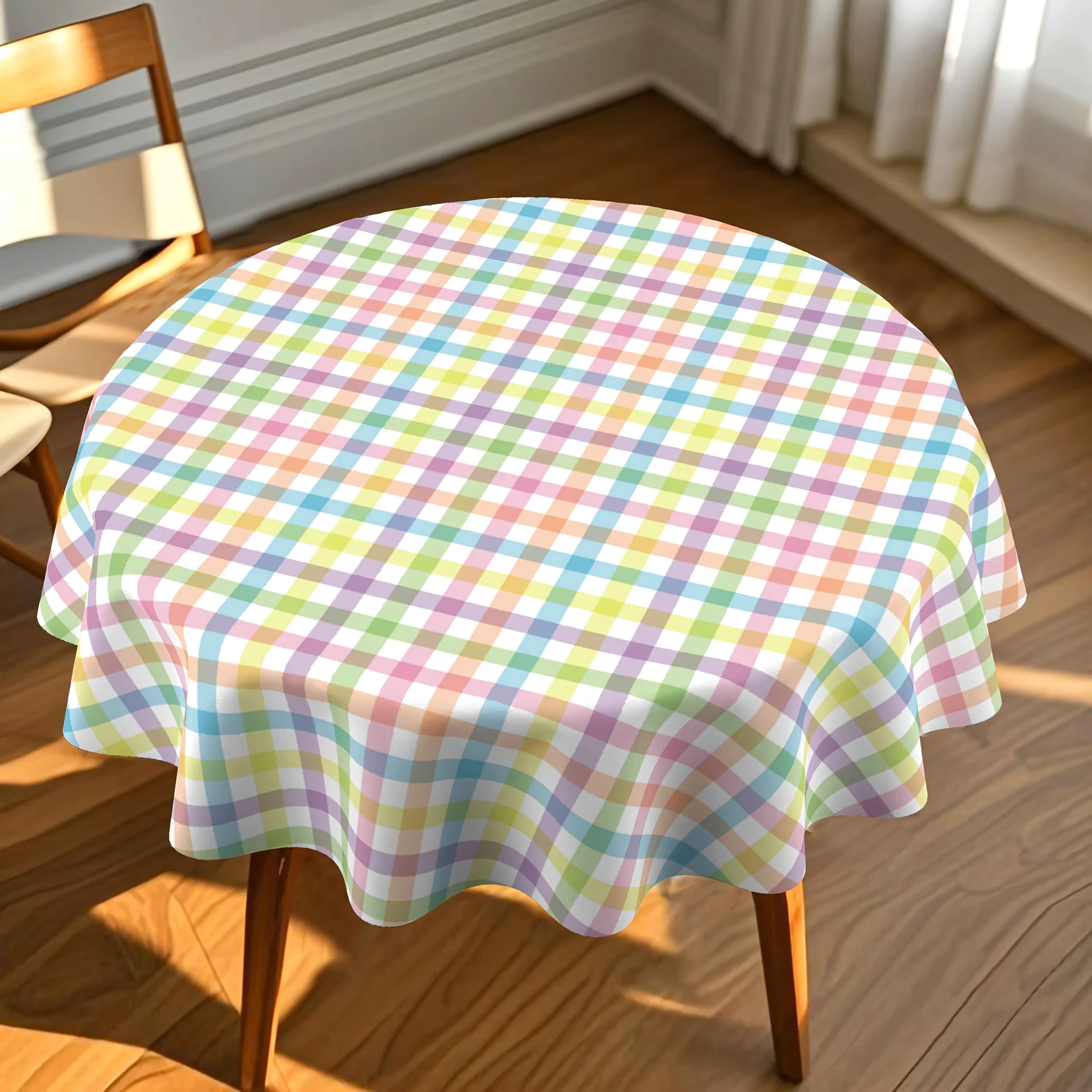 2D flat-printed polyester round tablecloth, 1 piece, suitable for indoor and outdoor use, perfectly matching home decorationzyc