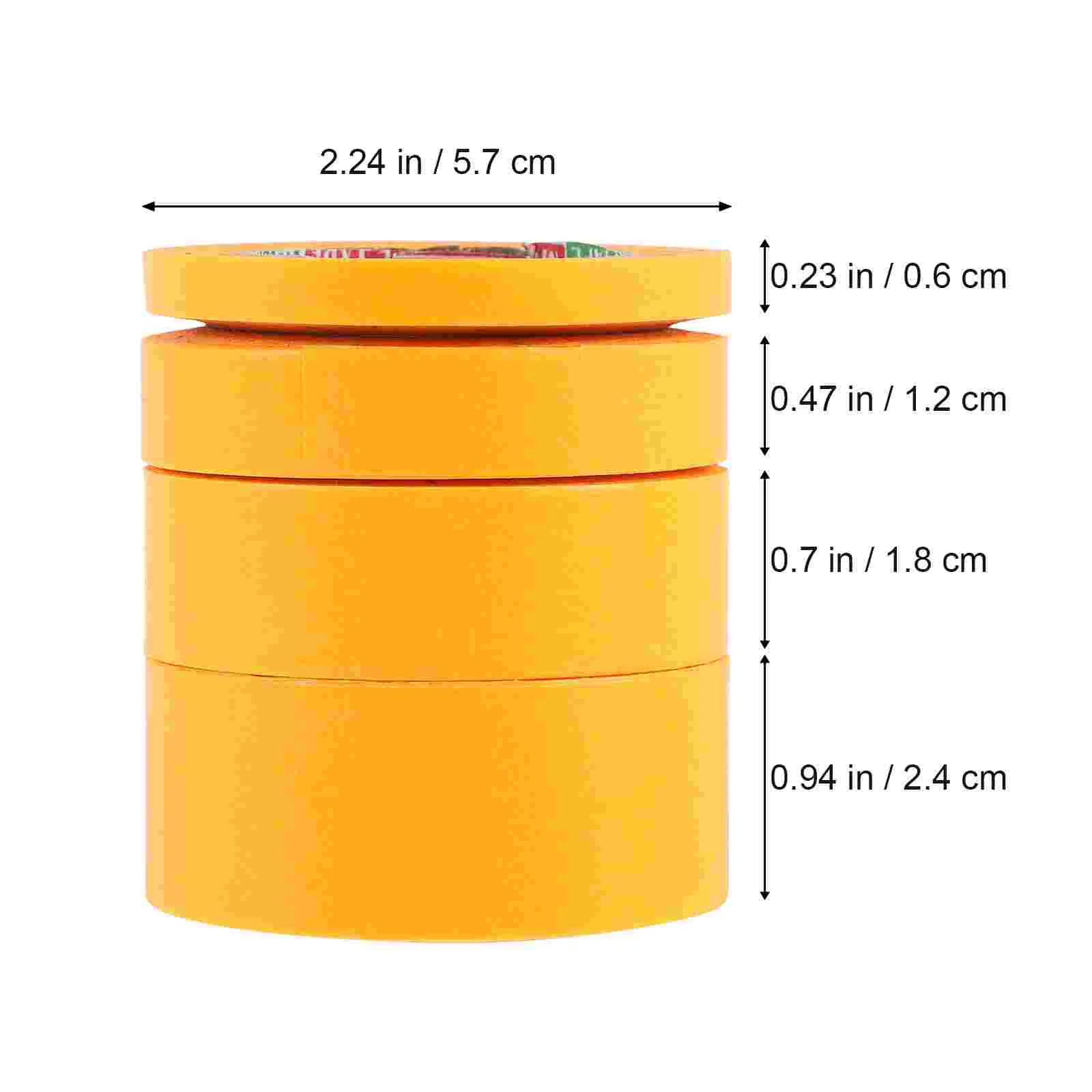 4 Rolls 2 Sided Tape Cover up Sticker Artist Masking Washi Zircon for DIY Car Yellow Fine Line Painters Child