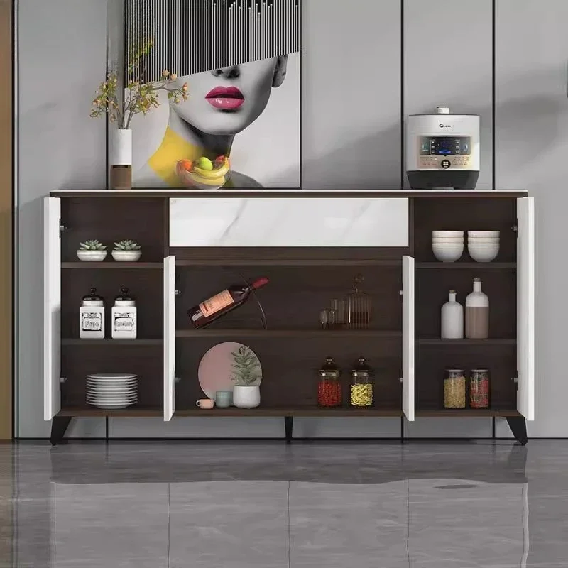 

Simple Nordic Modern Luxury Creativity Side Cabinet Against The Wall Rock Slab Storage Simple Small Apartment Kitchen