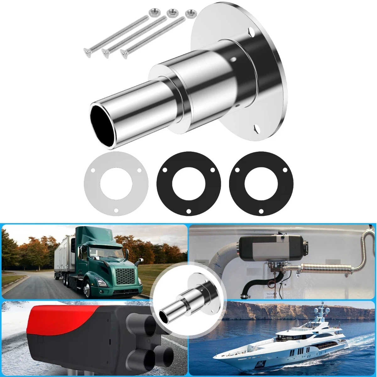 

Фитинги для выхлопных труб нагревателя из нержавеющей стали, прямые фитинги для выхлопной кожи корпуса, втулка диаметром 24 мм