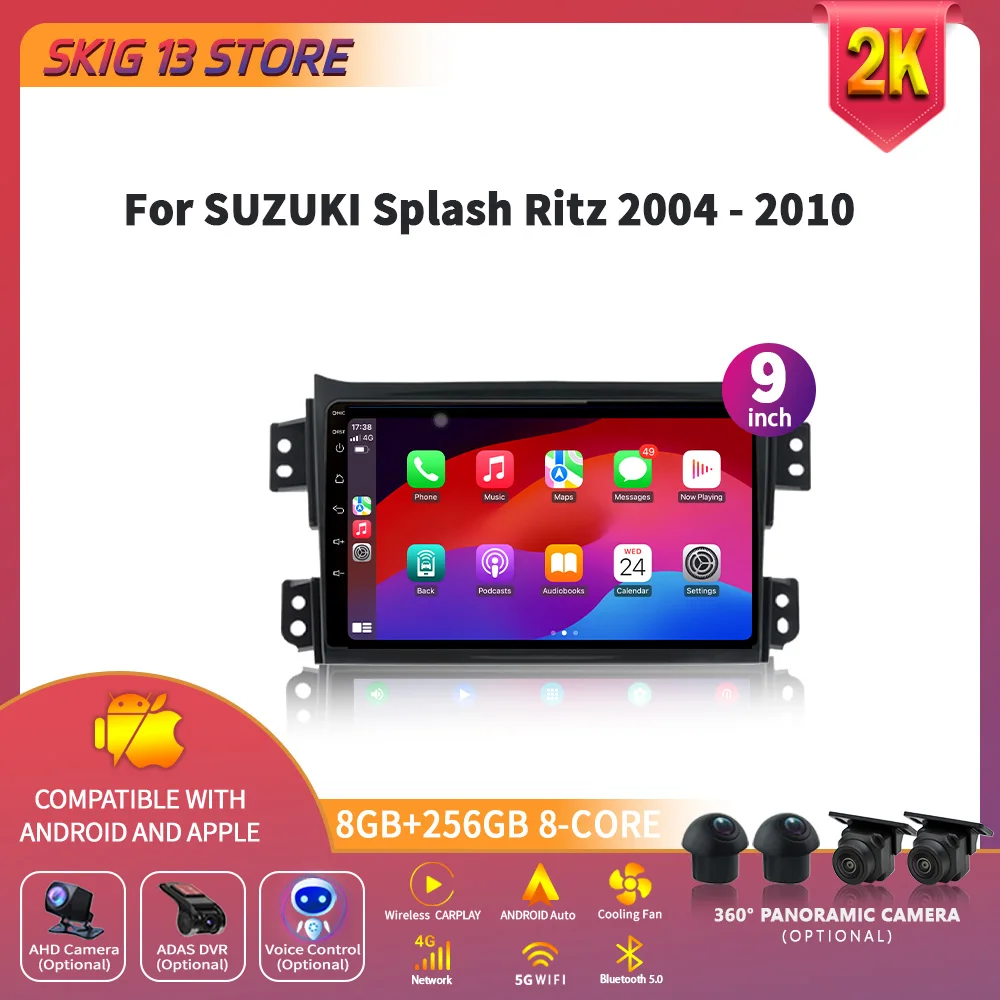 

Car Radio Multimedia Video GPS Android 14 Navigation Autoradio CarPlay Screen Stereo For SUZUKI Splash Ritz 2004-2010