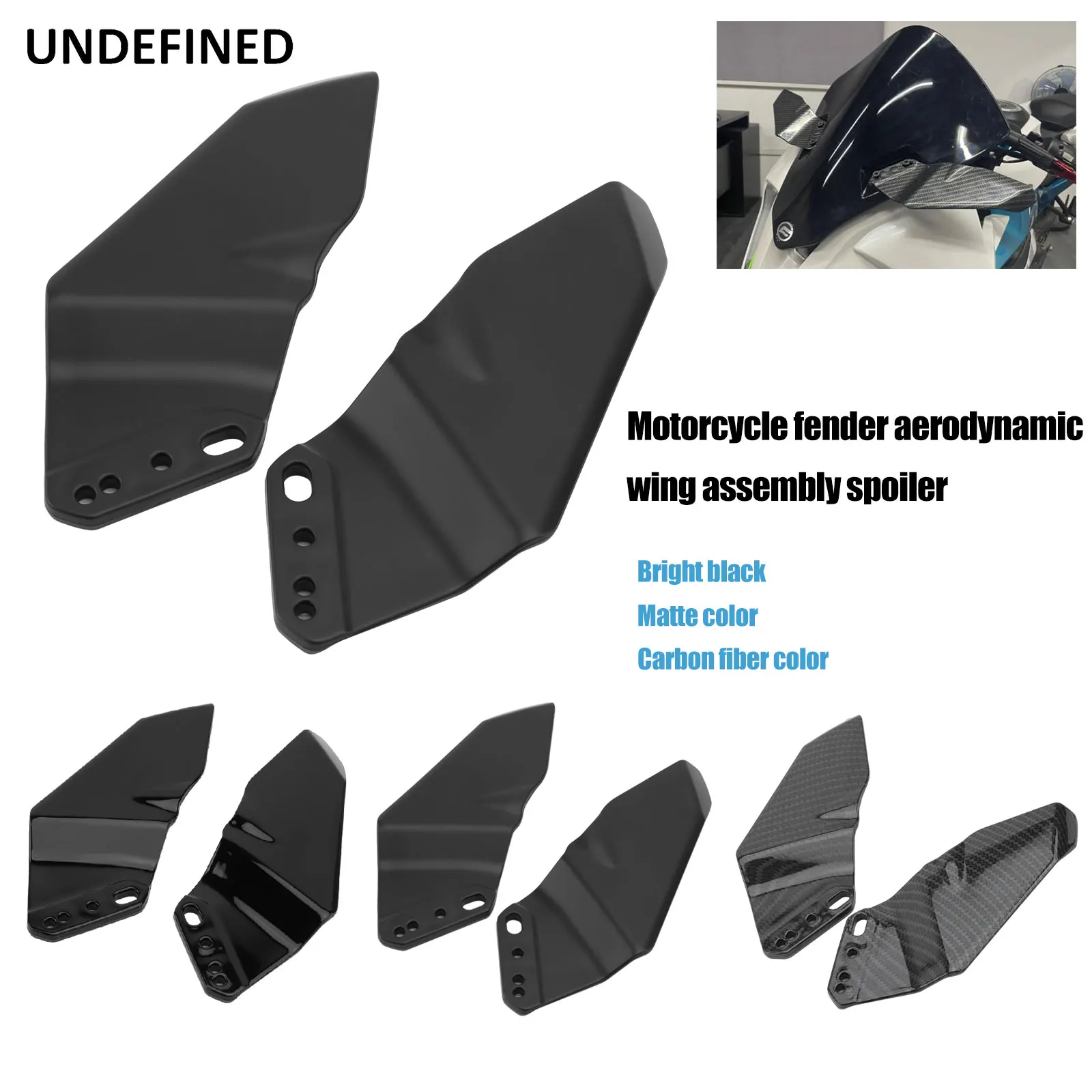 

For BMW S1000RR HP4 RACE M1000RR R 1250 RS YAMAHA T-MAX530 YZF-R3 YZF-R25 Motorcycle Winglet Aerodynamic ABS Wing Kit Spoiler