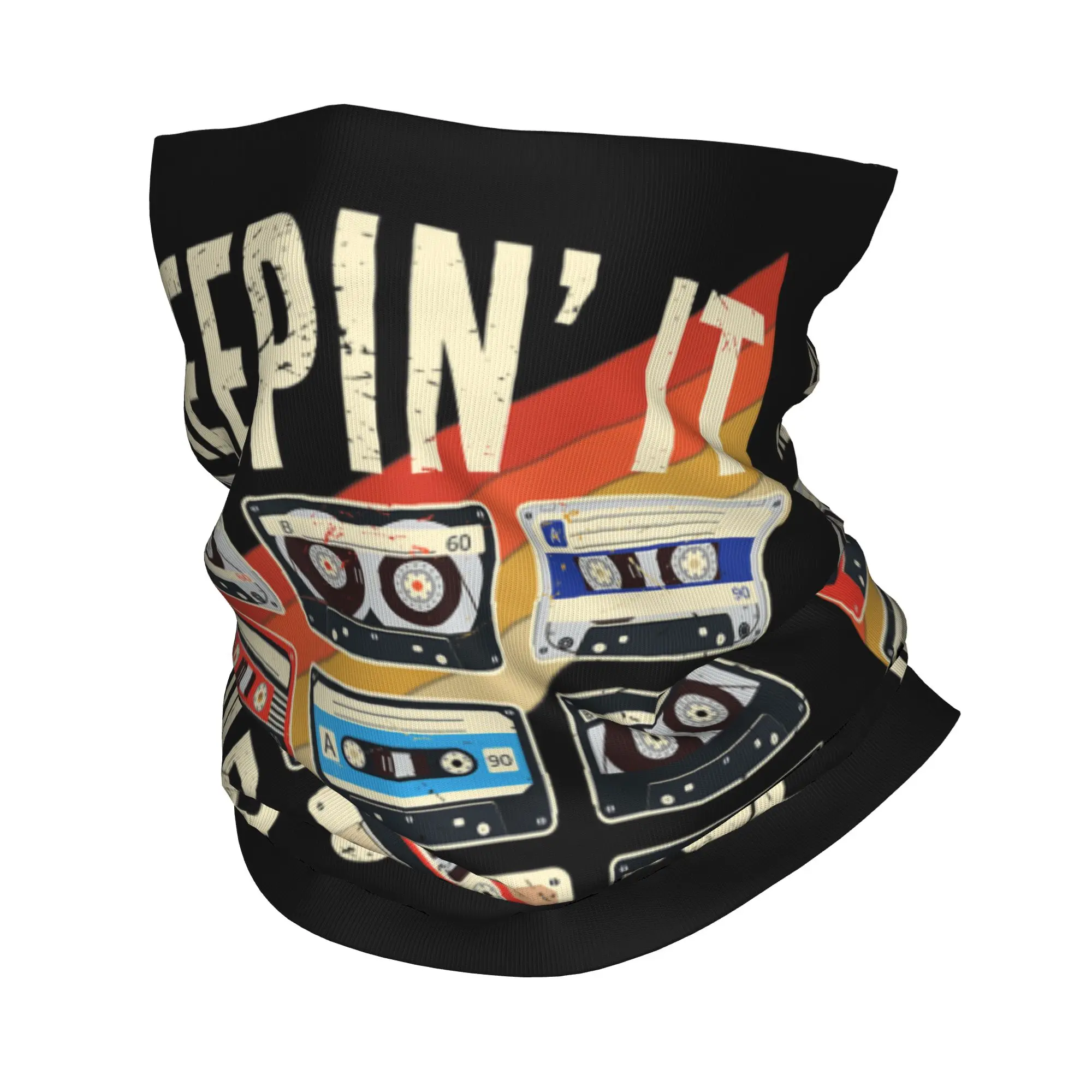 

Keepin' It Old School 80s 90s Bandana Neck Gaiter Balaclavas Magic Scarf Print Cassette Tapes Headwear Multi-use Men Women Adult