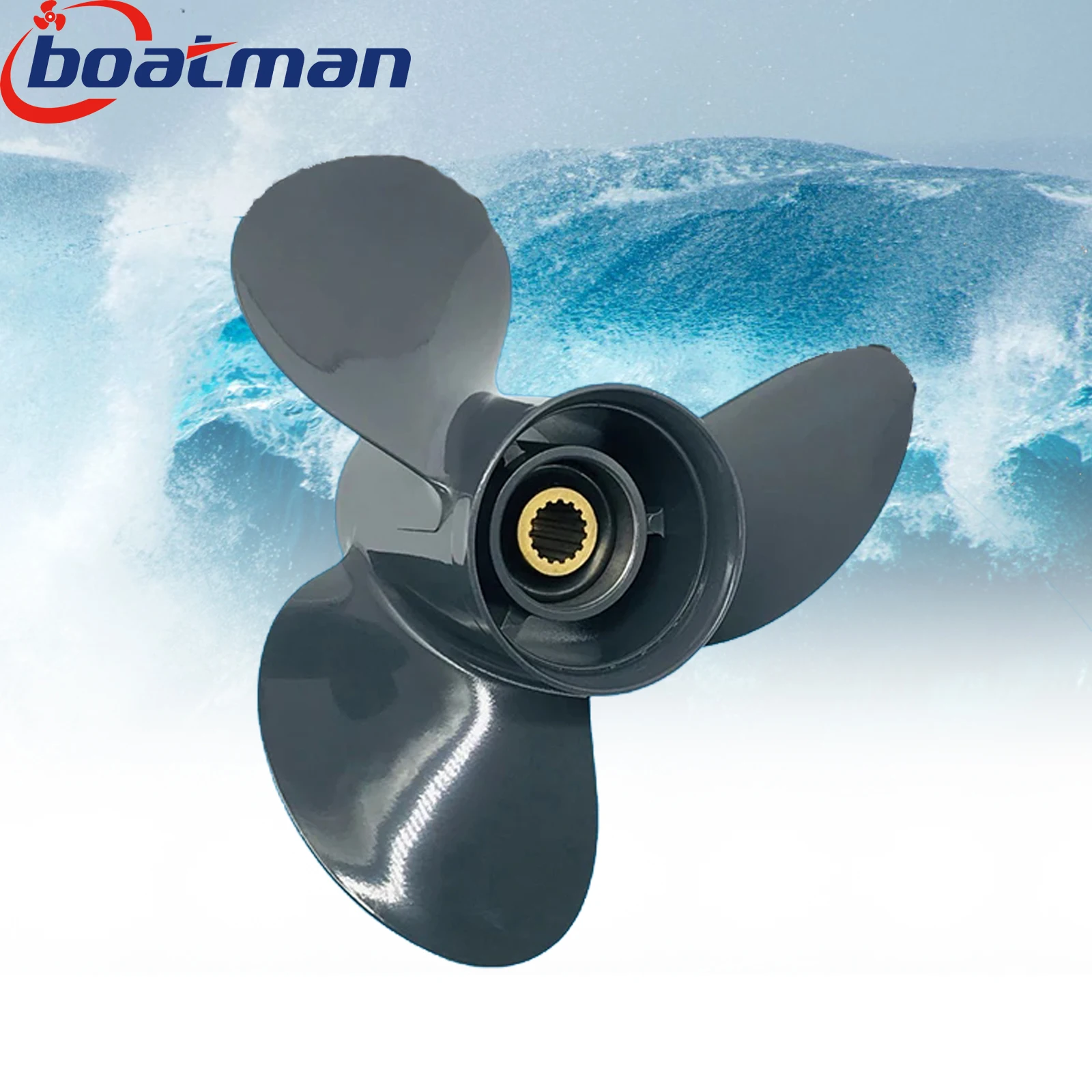 BoatMan 13 1/4x17 Aluminum Outboard Propeller For Honda 60HP-130HP Motor 15 Spline Tooth 4 Stroke Engine Boat 58130-ZW1-017AH