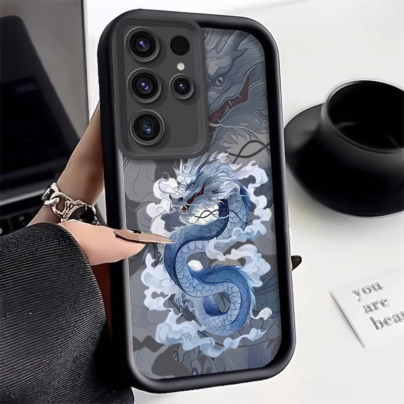 Luxury Dragon Totem Armour Silicone Case For sumsung S21 S22 S23 S24 Plus FE Ultra A54 A 53 A52 Bumper Soft Protectiou cover