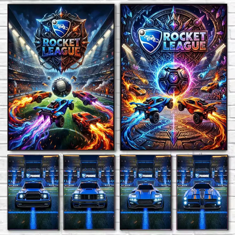 Game R-Rocket League Poster HD Art Decorative Wall Art Waterproof Home Décor for Living Room Bedroom Café Stylish Gift