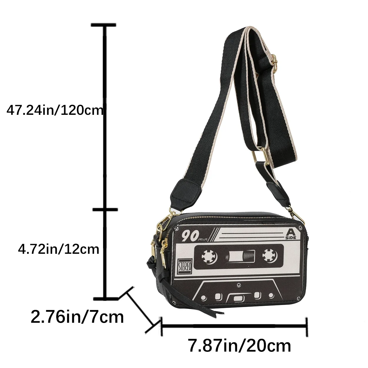 Korean Style Small Shoulder Bag Lady Girls Personalized Tape stylish Creative Bag Versatile Small Square Women Fun Crossbody Bag