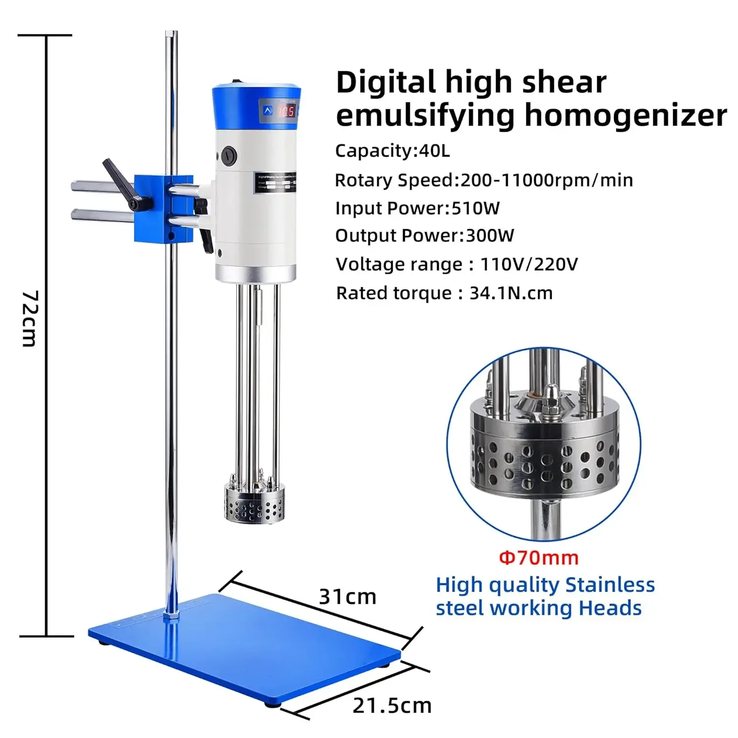 High Quality  Speed Mixing Cosmetics Lotion Emulsified Scrub Cream Homogenizer  Shear Mixer Lab Emulsifying Homogeneizador