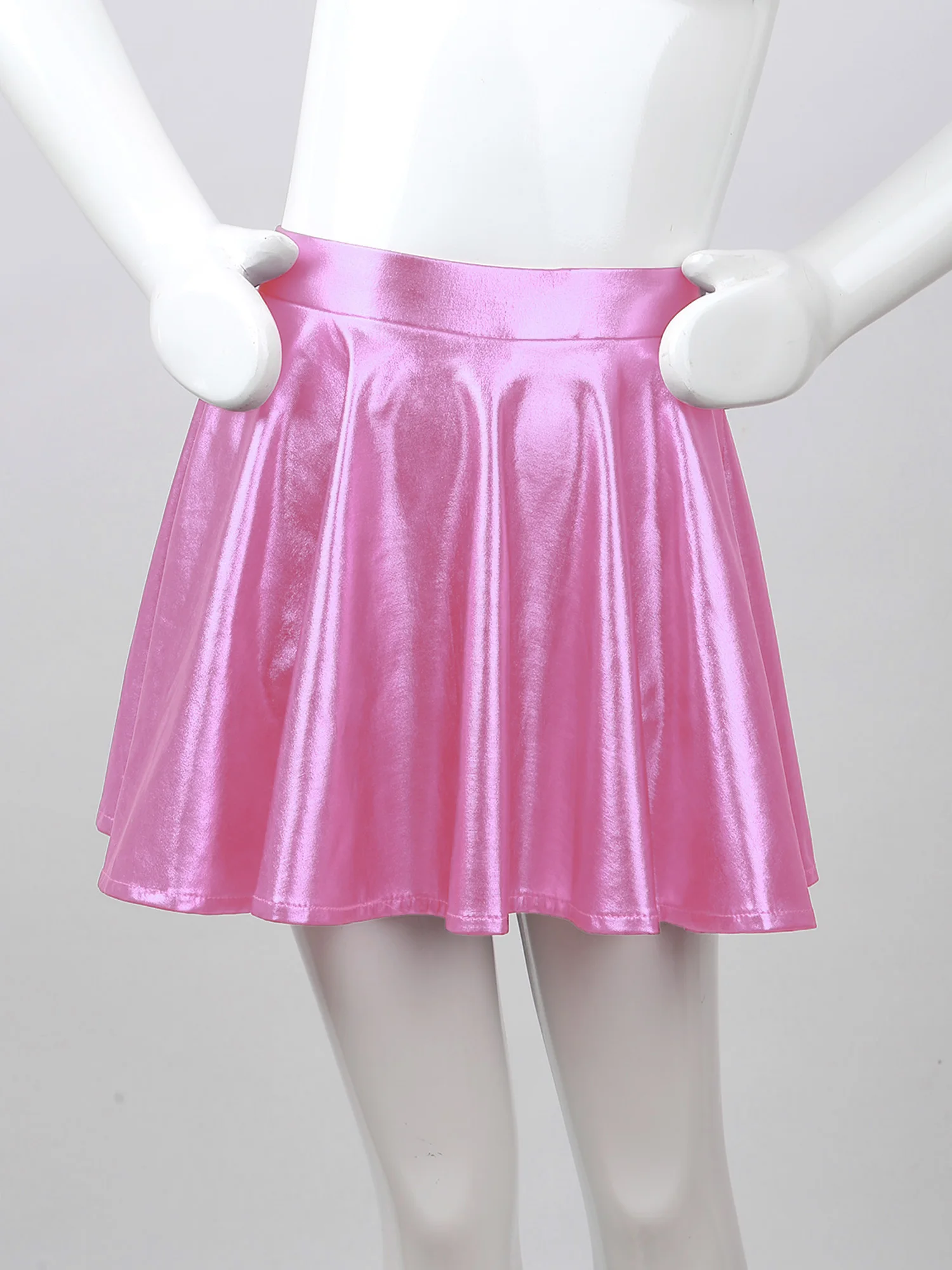 Tenue de danse moderne Hip Hop pour enfants, danse de ballet métallique pour filles, haut court à manches longues à paillettes brillantes, jupes de patinage trempées