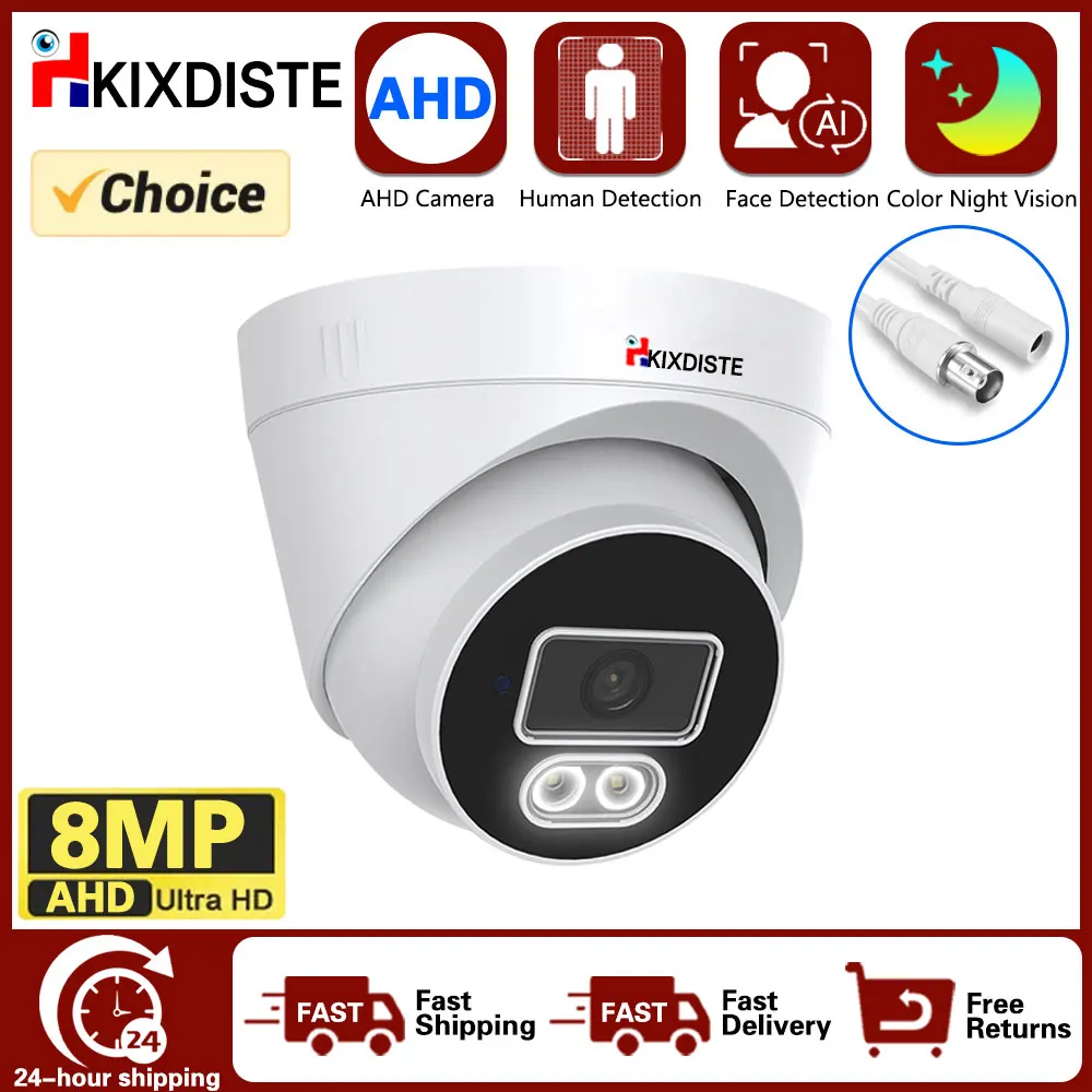 4K CCTV Dome Camera AHD Indoor Home Full Color Night Vision Security Camera 8MP Analog BNC H.265 DVR Video Surveillance Cam 5MP