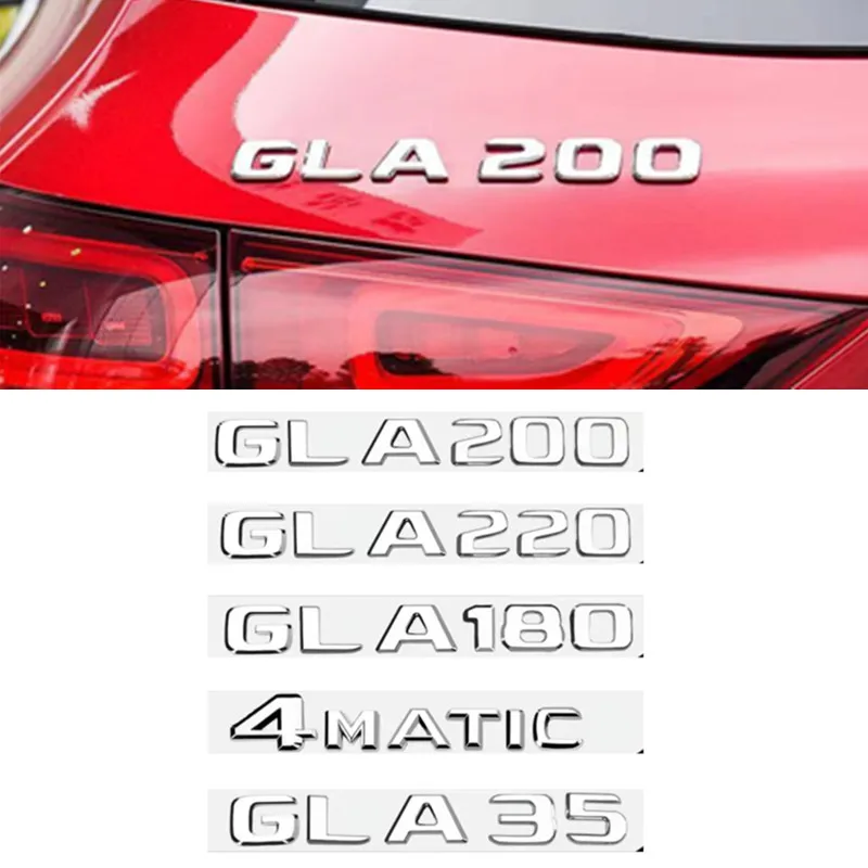 3D ABS Emblem Badge Car Trunk Letters Sticker For Mercedes GLA35 GLA45 GLA180 GLA220 GLA200 GLA250 X156 H247 4Matic Accessories