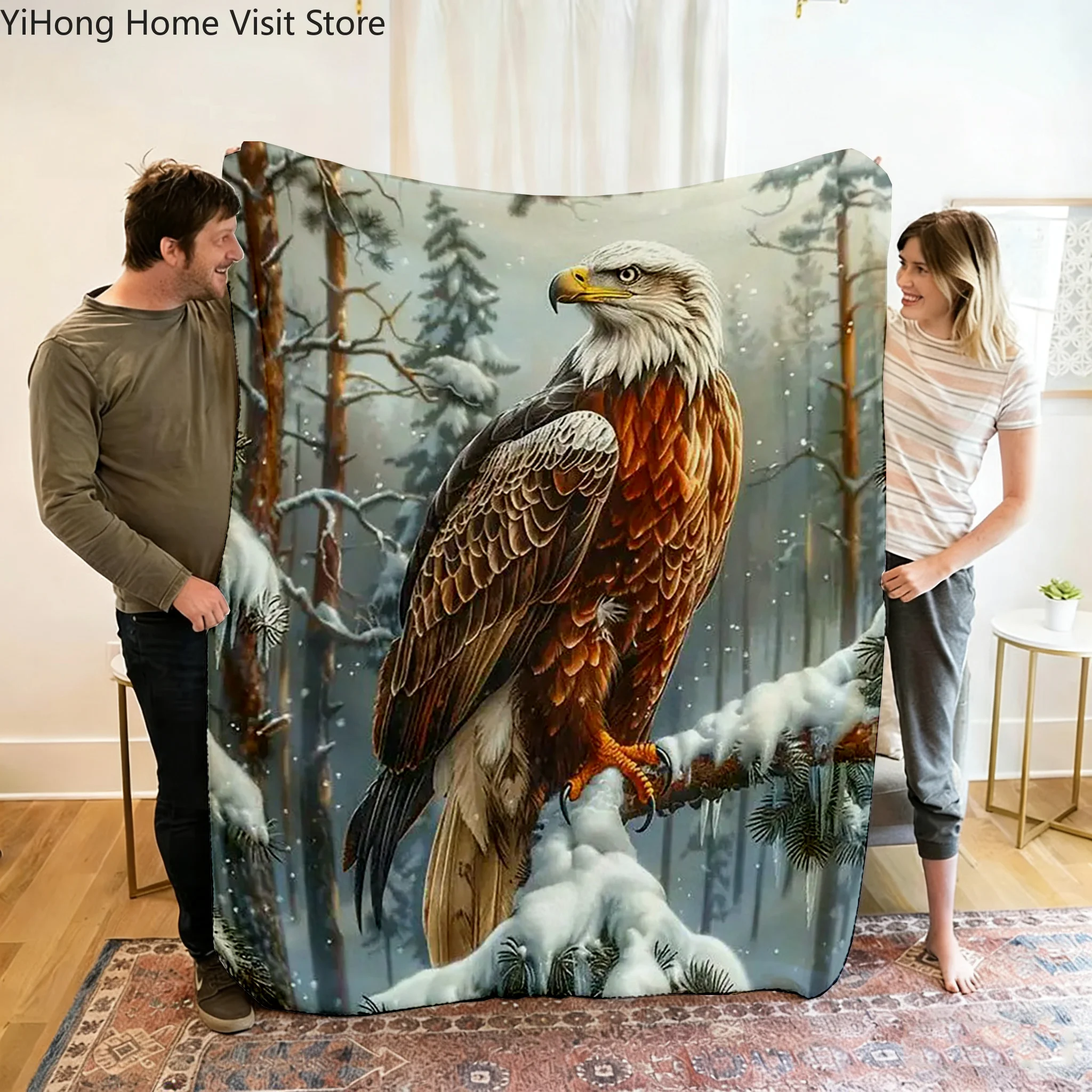 

Eagle Bird Picture Print Blanket Warm Soft and Comfortable Home Travel Blanket Sofa Bedding Camping Picnic Cars Cover Blanket