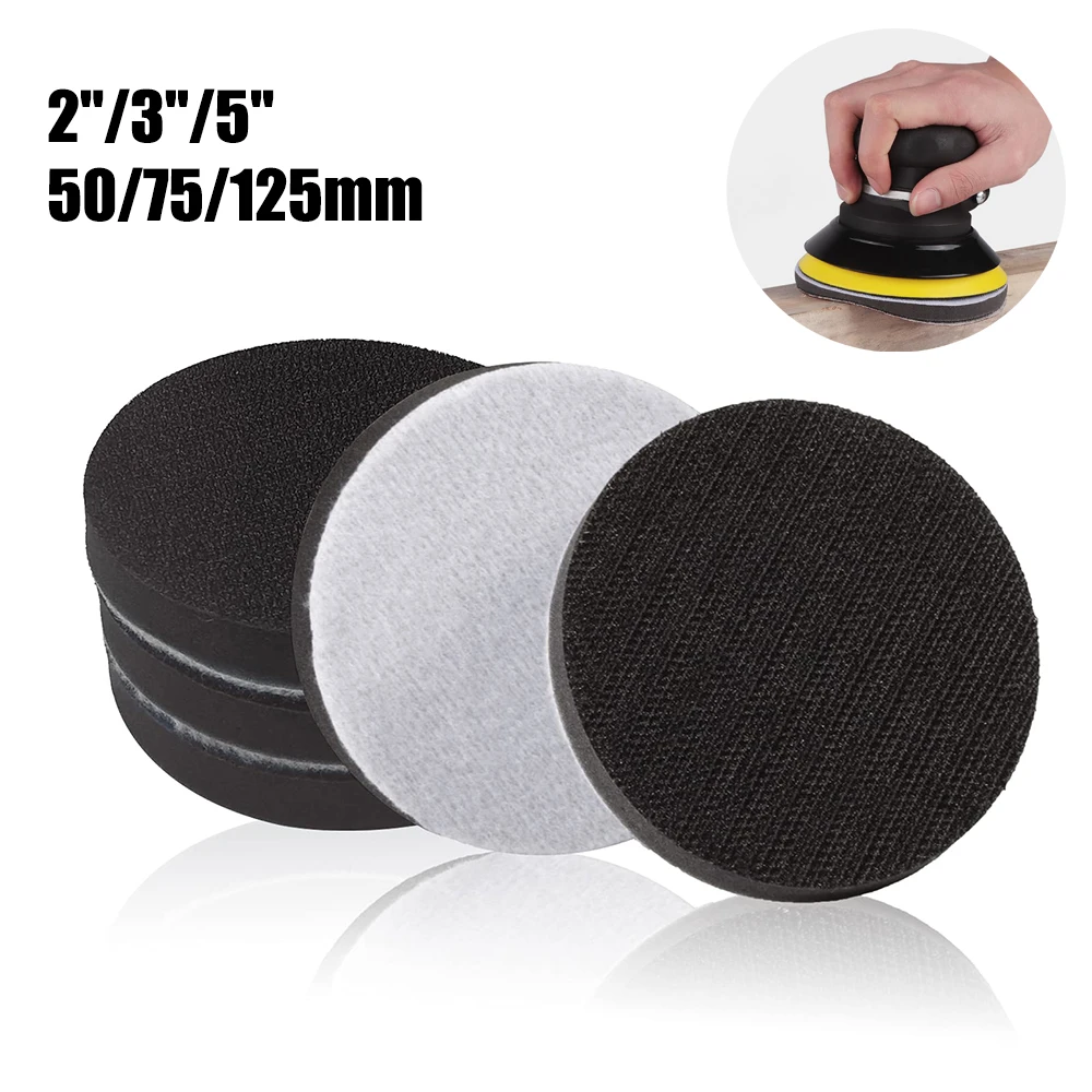 

5pcs 2/3/5inch Soft Sponge Interface Pad Hook and Loop Sanding Pads Backing Plate For Sander Polishing Grinding Sanding Disc