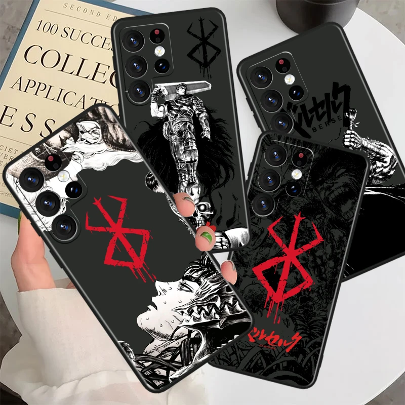 Berserk Comics Anime For Samsung S24 S23 S22 S21 S20 FE S10e S10 S9 Ultra Plus Plus Soft Silicone Black Phone Case