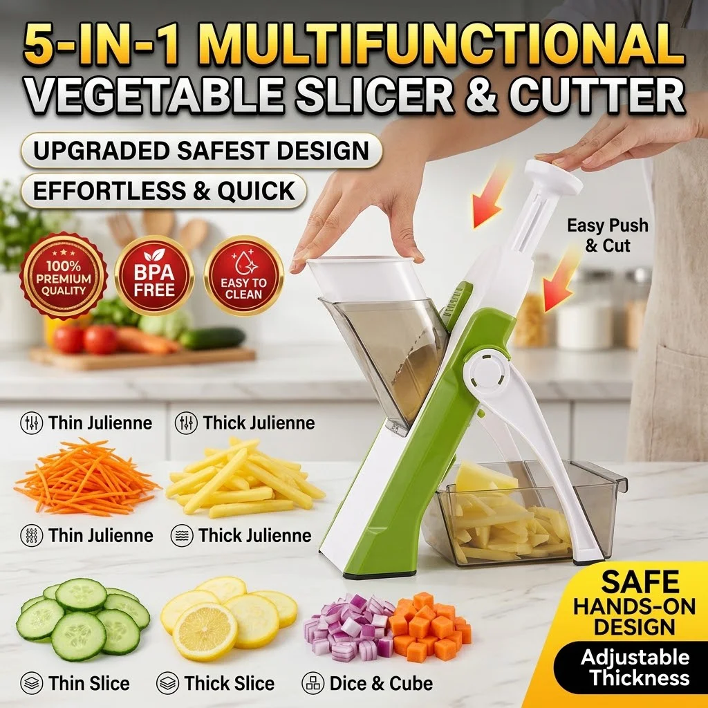 Multifunctional Manual Vegetable Slicer Grater Shredder Cutter Potato Lemon Slicer Kitchen Food Prep Chopper for Home Cooking