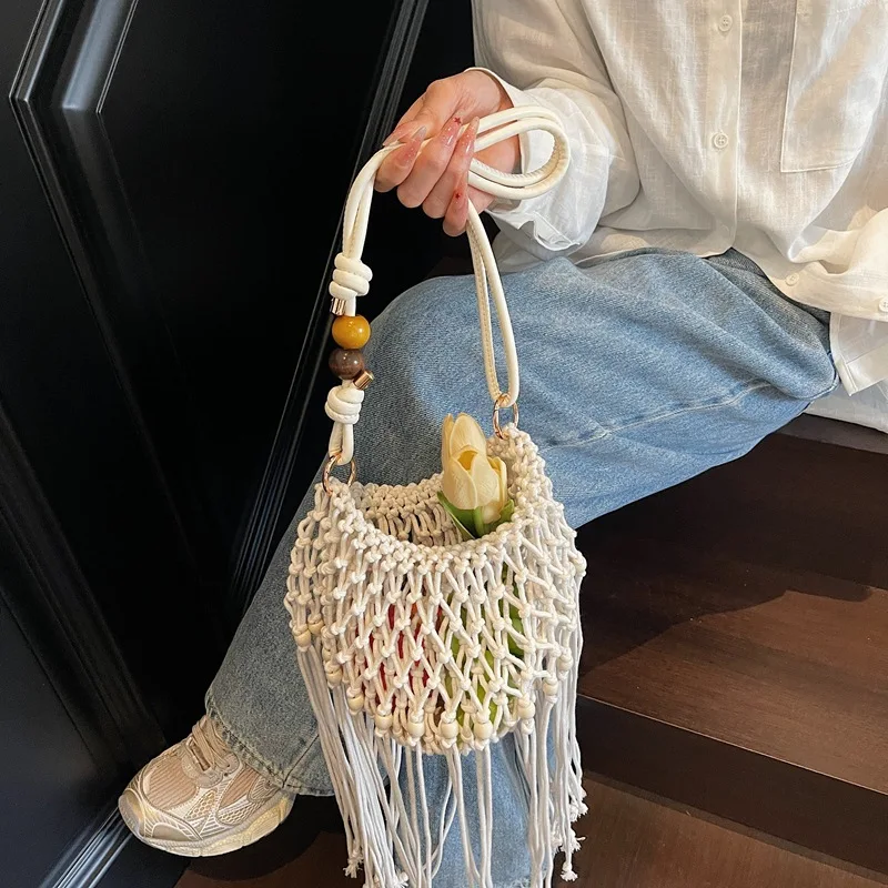 

2025 Designer New Style Exquisite Tassel Knitting Handbags High Quality Fashionable Popularity Personality Handbags for Women