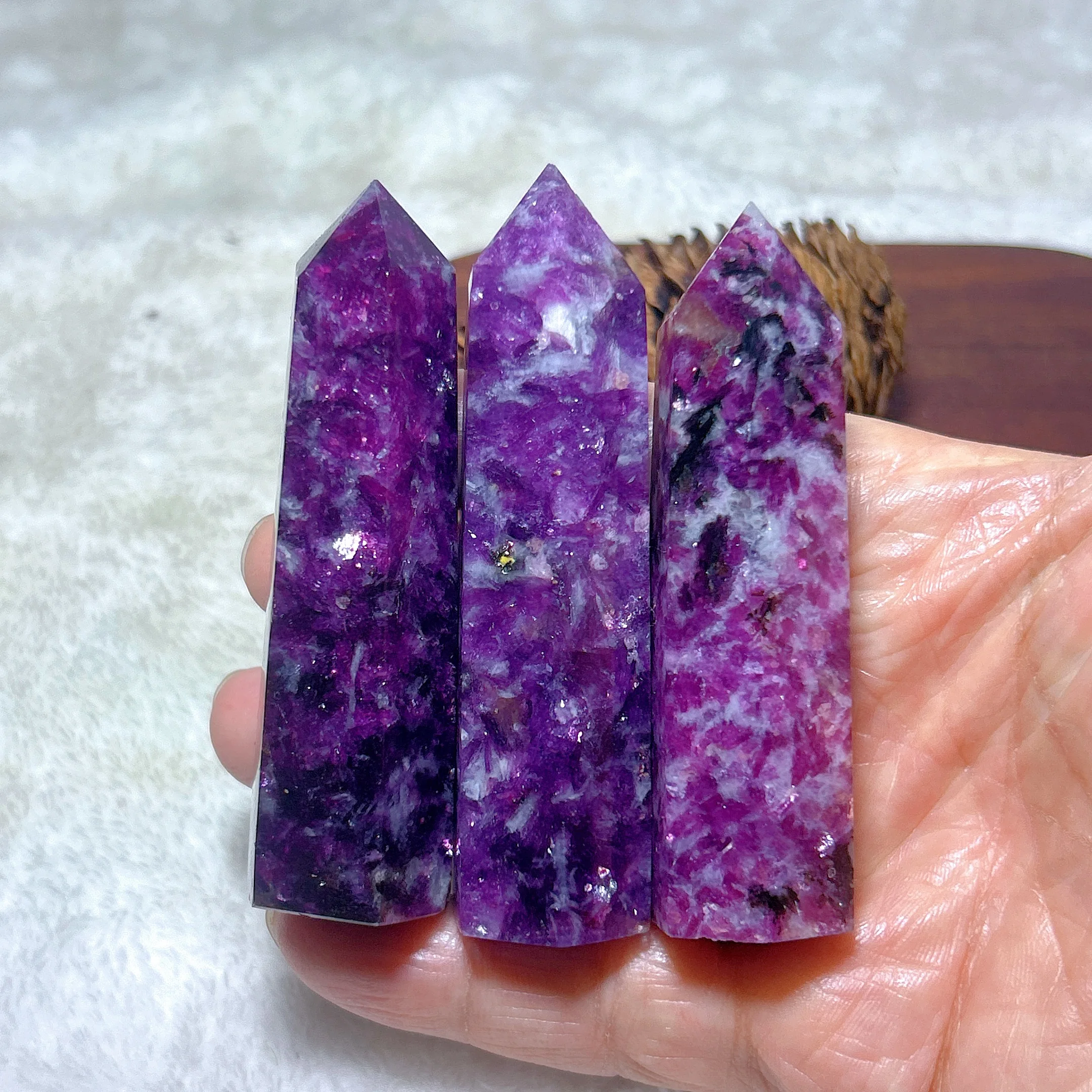 

High Quality Healing Natural Crystal Lepidolite Tower Point Gemstones Mineral Energy Stone Reiki Home Decorations Gift