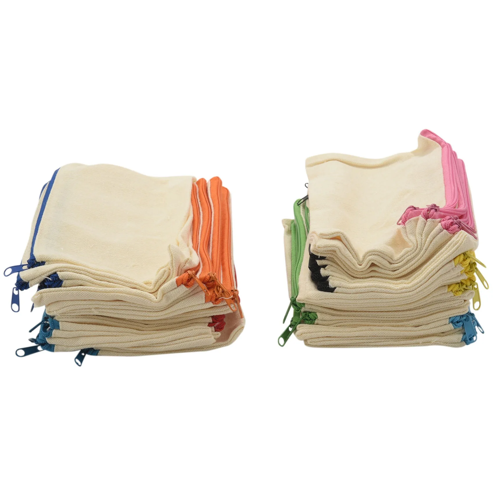 highly-recommended-40-pcs-canvas-zipper-bags-pencil-pouch-makeup-bags-blank-canvas-pencil-case-cosmetic-bag-for-travel-diy-craft