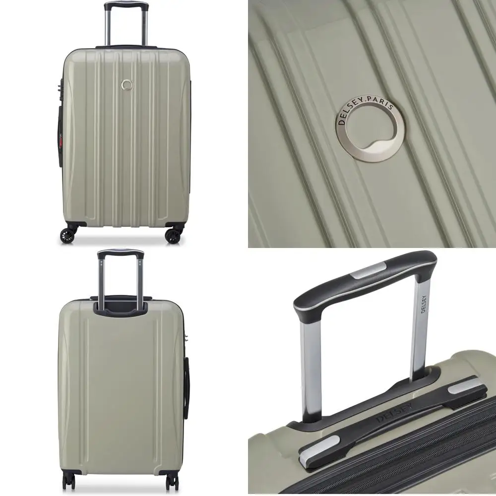 

paris helium aero expandable spinner luggage, latte, medium 24 inch