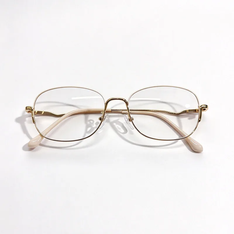 Oval simple women middle-aged and elderly anti-blue light reading glasses decorative glasses frame