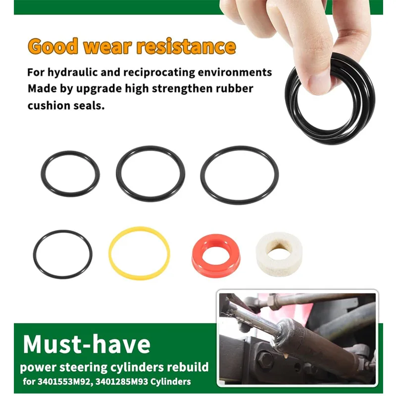 3904170M1 Power Steering Cylinder Seal Repair Kit Fits for Massey Ferguson 231 240 253 263 362 Tractors