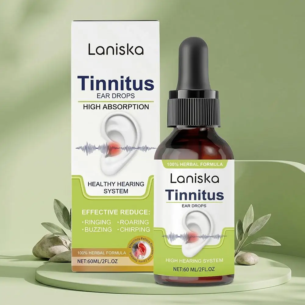 100% Herbal 60ml Tinnitus Care Agent Healthy Hearing Reduce Noise Ear Drops Gentle Clean Ear Discomfort Massage Smooth Ear Drops