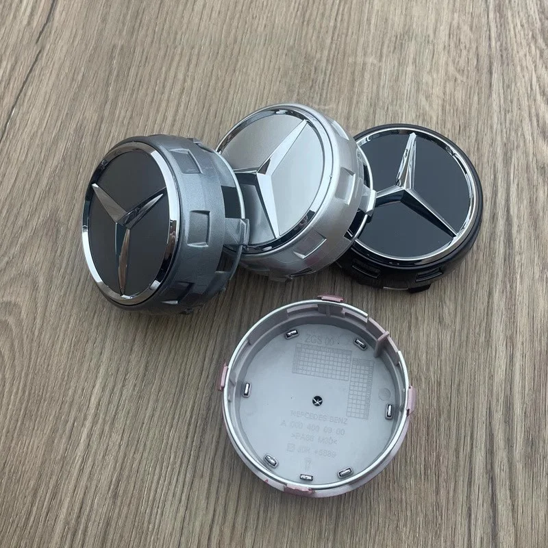 4pcs 75mm Black Red Raised Car Styling Wheel Center Cap For Mercedes Benz AMG A0004000900