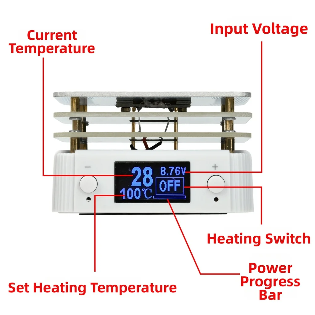 65W USB C For Pd PCB Hot Plate Preheater 10-240C Aluminum Alloy Heating Station With LED Display For Soldering Rework Tool