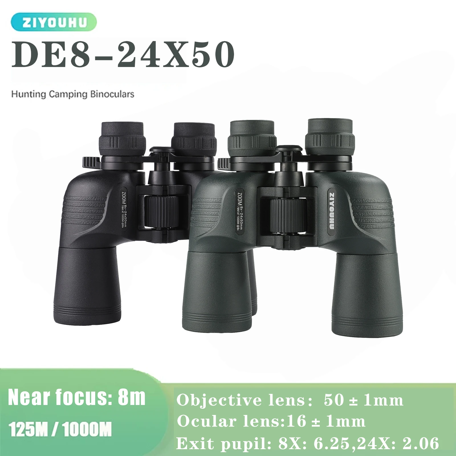 

Ultra High-definition Powerful Long Range Distance Optical Telescope BAK4 Waterproof Wide Angle 24X50 Hunting Camping Binoculars