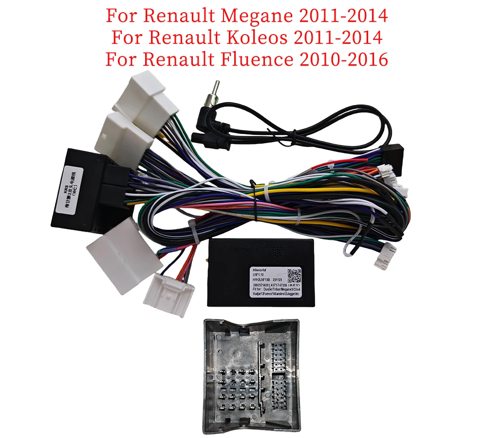 Car 16pin Audio Wiring Harness With Canbus Box For Renault Megane 3 Koleos/Fluence Stereo Installation Wire Adapter