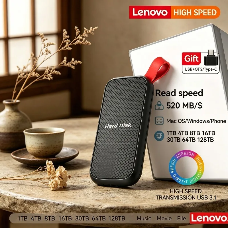 Lenovo E31 Mobile SSD External Hard Drive High Speed Portabl