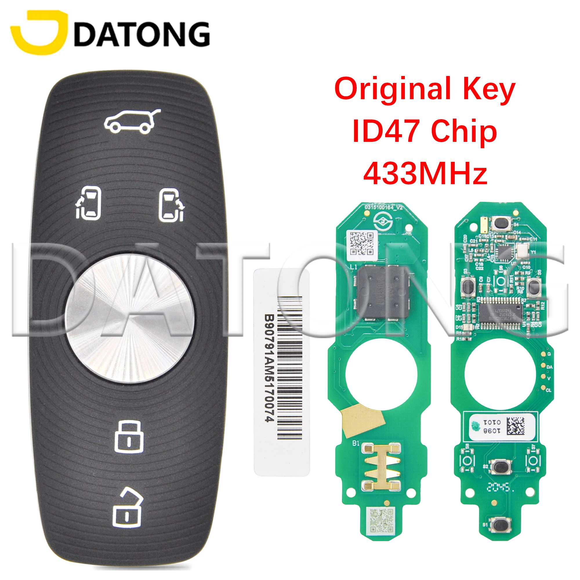 

Datong World ID47 433MHz Original Proximity Car Remote Control Key For Roewe Imax X8 RX8
