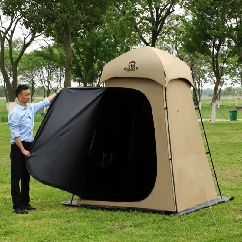 

Black Vinyl Outdoor Folding Portable Changing Clothes Prinvicy Tent Shower Bath Mobile Toilet Waterproof Sunscreen Oxford Fish