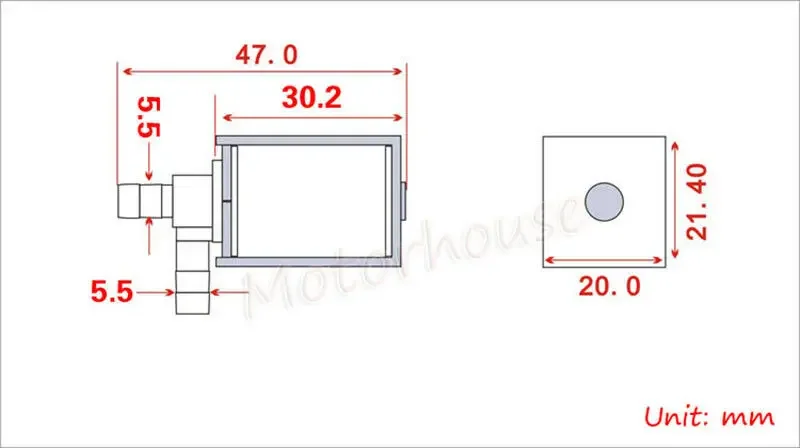 Micro mini électrovanne électrique, DC 6V, 12V, 24V, N/C, débit 7L/min, vanne d'air et d'eau normalement fermée, pression maximale 450 mmhg