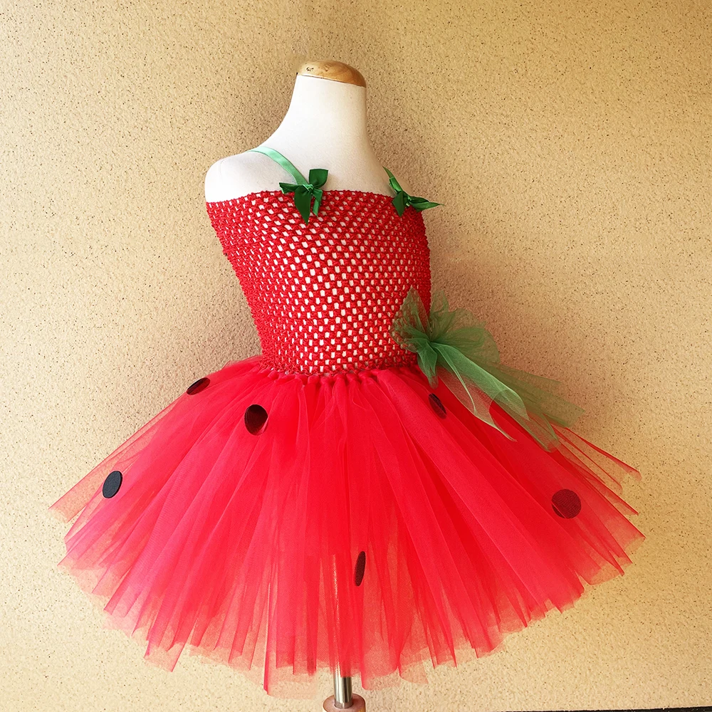 Strawberry Tutu Dress  Princess Dresses for Birthday Costume Watermelon Halloween Christmas Costumes