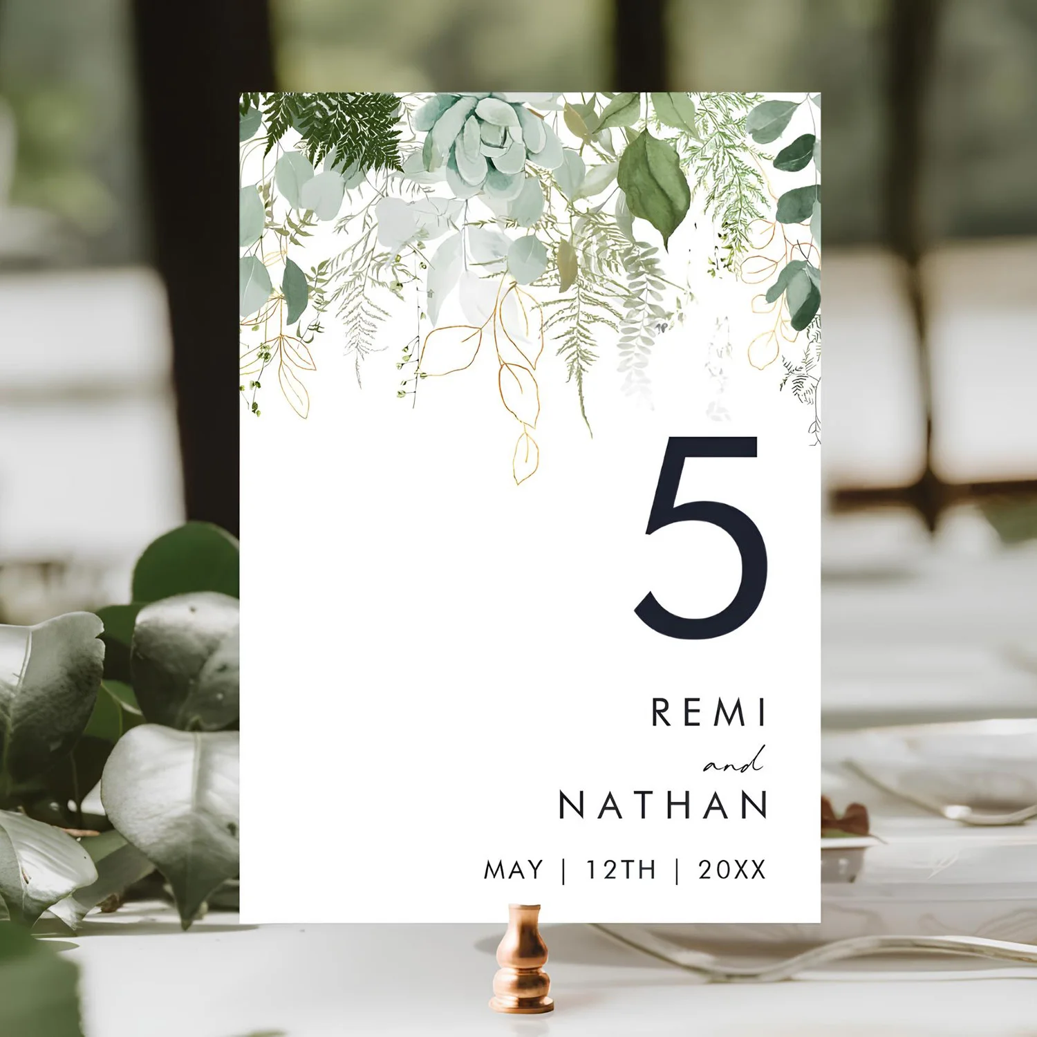 Custom Wedding Table Number Card, Personalized Your Logo Photo, Wedding Table Number 1 to 30, Gold Numbers of Tables