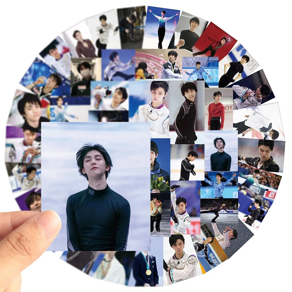 50PCS Japanese Figure Skater Yuzuru Hanyu Sticker for Luggage, Laptop, IPad, Skateboard Diary, Mobile Phone Mug Sticker