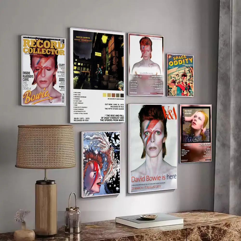 Singer Music Album D-David Bowie Poster Decorative Stickers Wall Art Mural Photo Design for Home Living Room Hallway Decoration