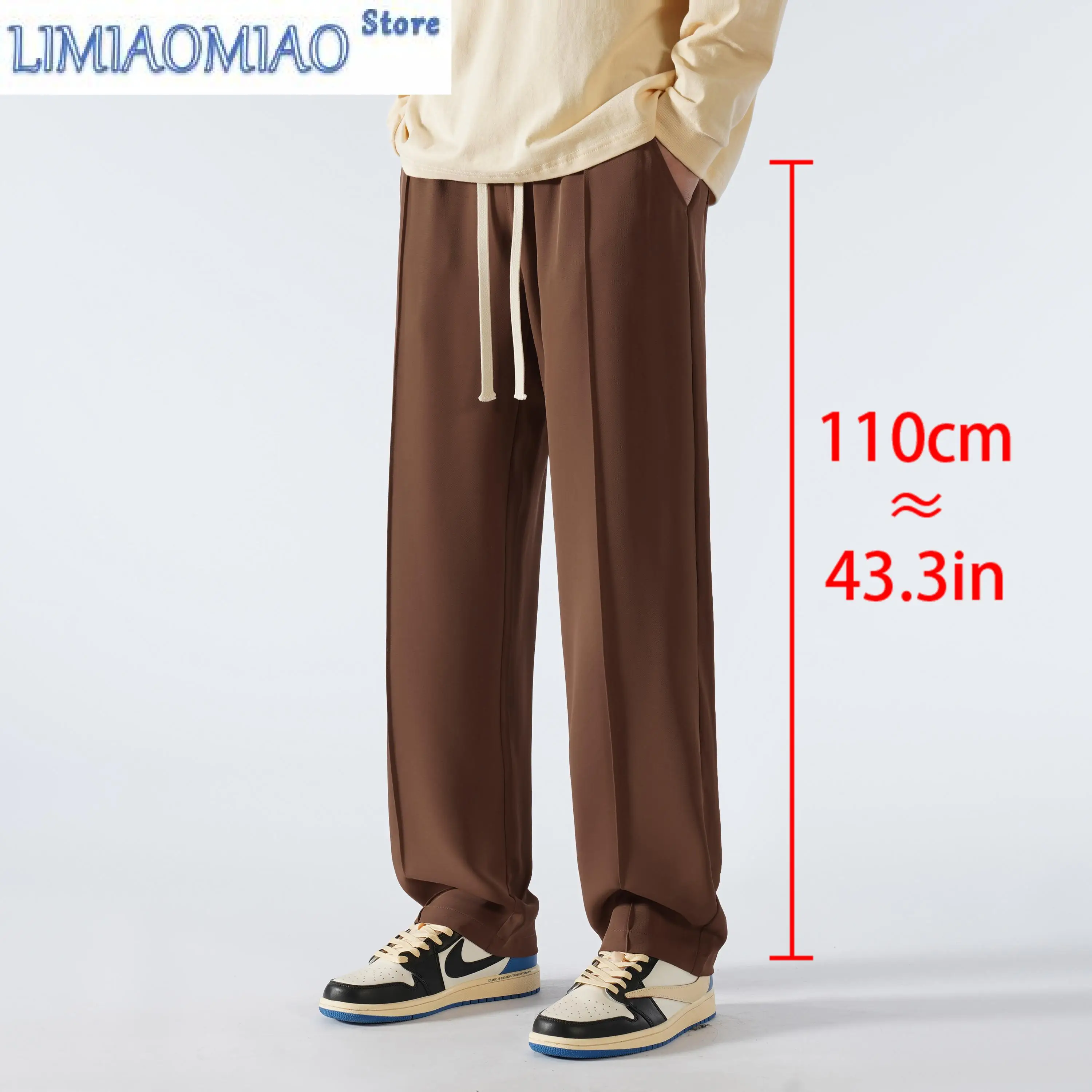 2025 Spring And Summer 190 Tall Men's Plus Size Pants 115 Long Legs Straight Leg Casual Elastic Sports Pants Extra Long Pants
