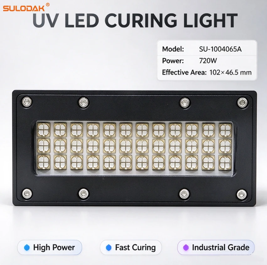 720W 100*40 Water Cooling Linear UV LED Curing Light 395nm For Inkjet Coding, UV Shadowless Glue FPC LCD Curing