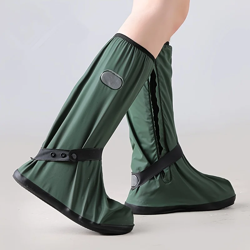 مقاوم للماء المضادة للانزلاق أغطية الحذاء جديد متجمد للجنسين عالية أنبوب سميكة وحيد غير نافذ للمطر أغطية الحذاء لوازم في الهواء الطلق أغطية أحذية بلاستيك