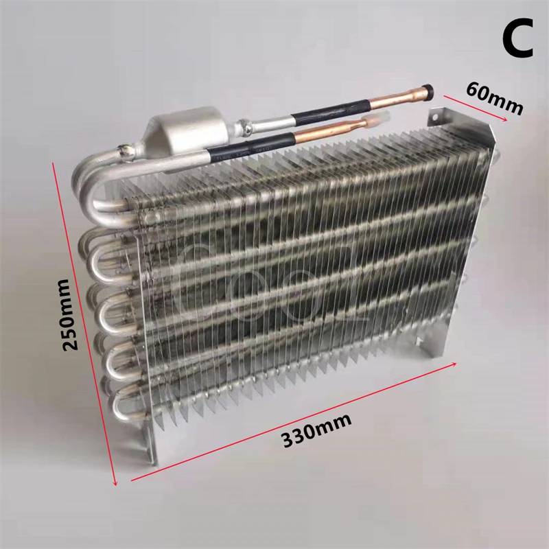 330*250*60mm tubo de alumínio aleta condensador tubo de cobre radiador ar condicionado freezer evaporador de refrigeração 150 litros