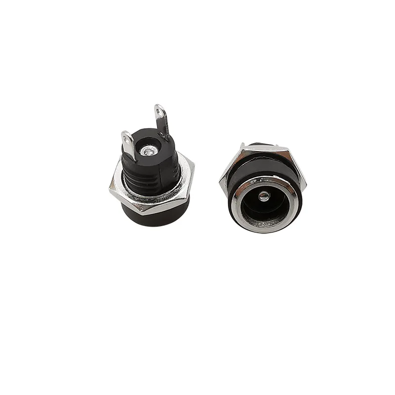 5.5x2.1mm DC Power Plug Jack DC Power Male Female Socket Nut Panel Mount DIY Adapter Soldering Wire Connector DC-022B 5.5x2.1mm