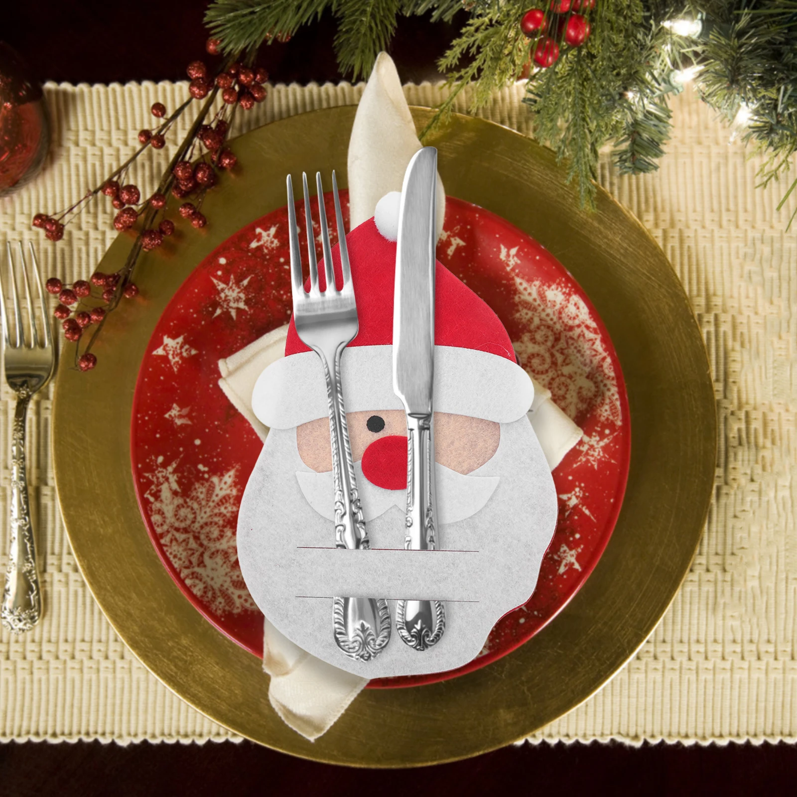 

4 Pcs Cutlery Bag Silverware Sleeves Party Holder Bags Festival Pouch Fork Small