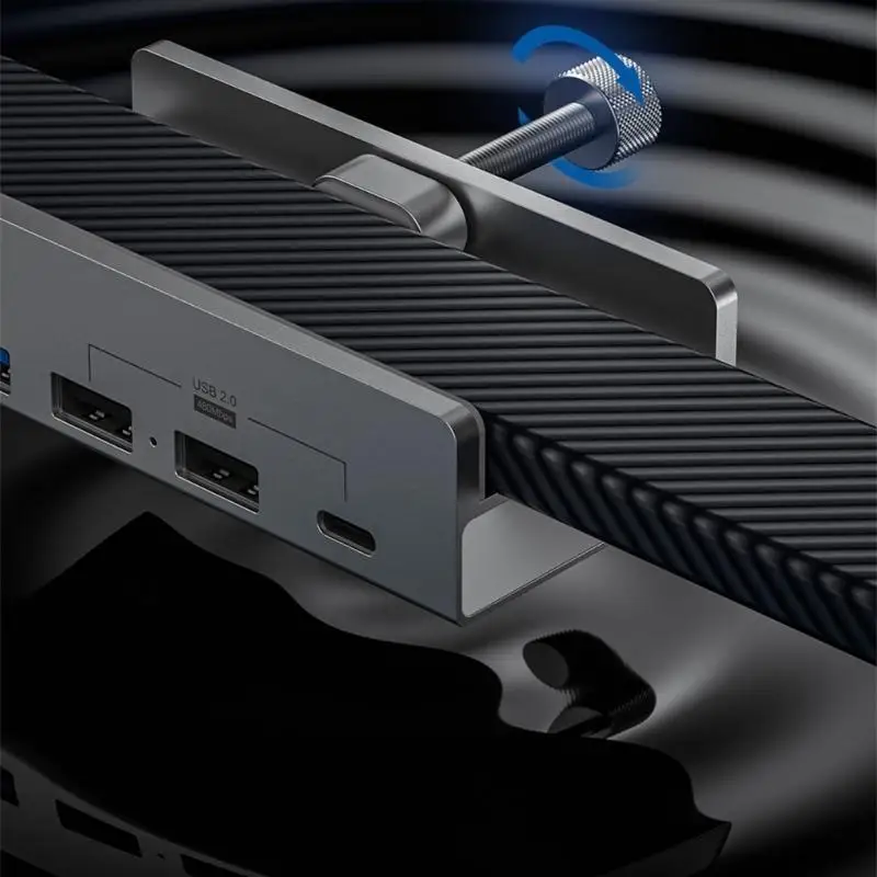 R53C 10Gbps USB Hub Fastener USB C Adapter 4 Port Aluminum Housing USB 3.1 Docking Station for Desk