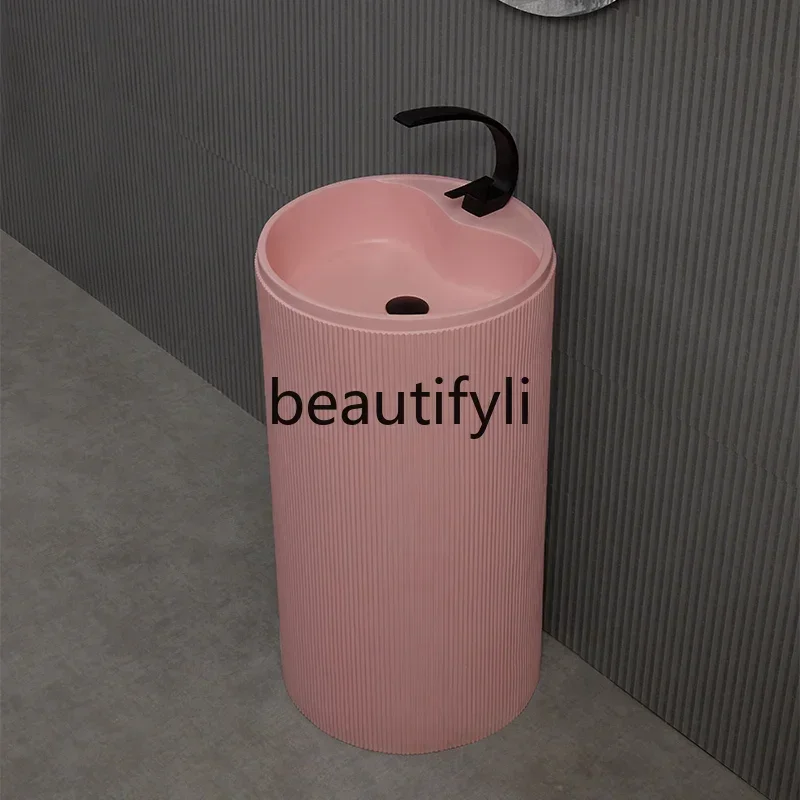 Nordic pink column basin wash basin wash face floor vertical wash toilet
