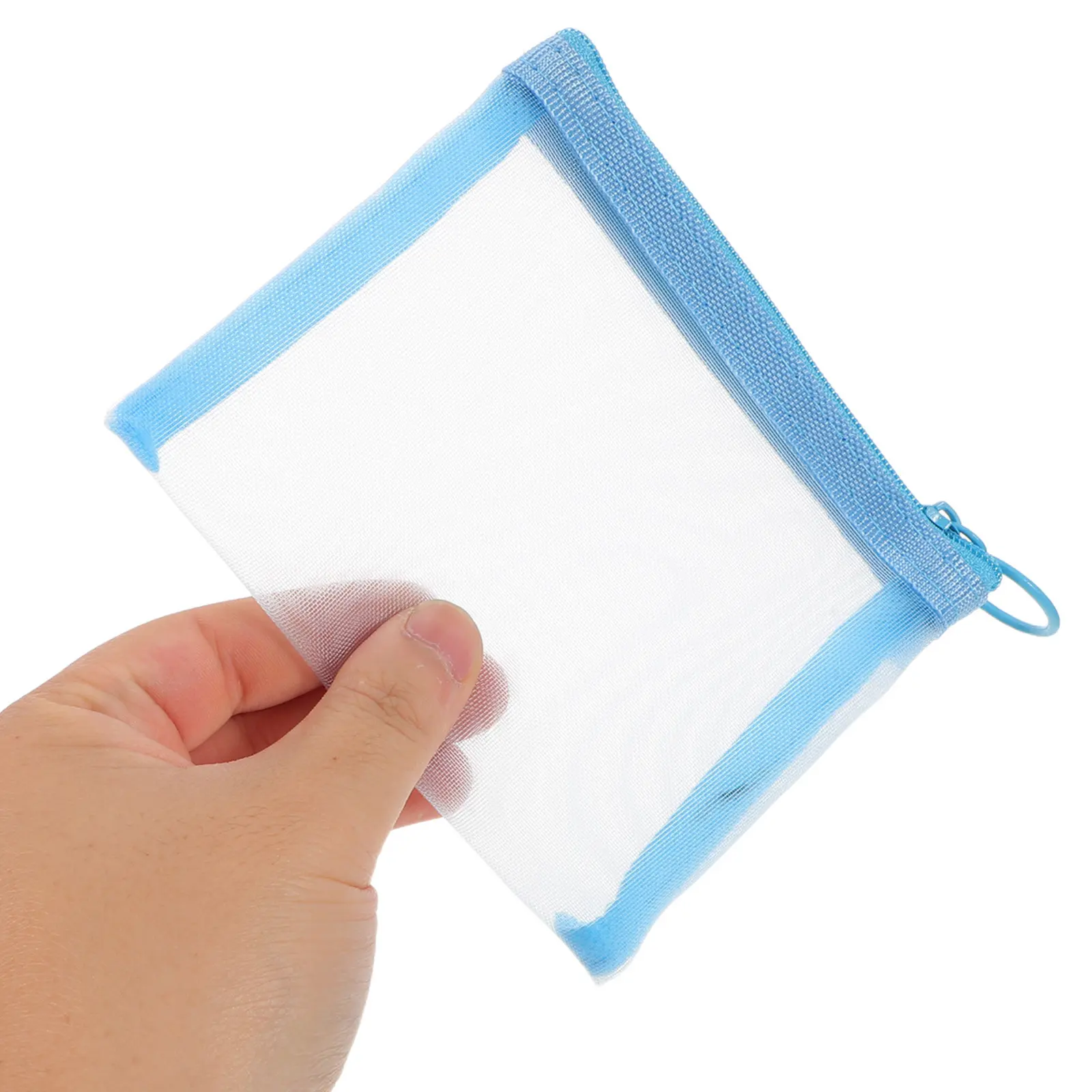 

10Pcs Mini Mesh Zipper Pouch Bag Vibrant Color Transparent Breathable Storage for Makeup Travel Office Organization Small