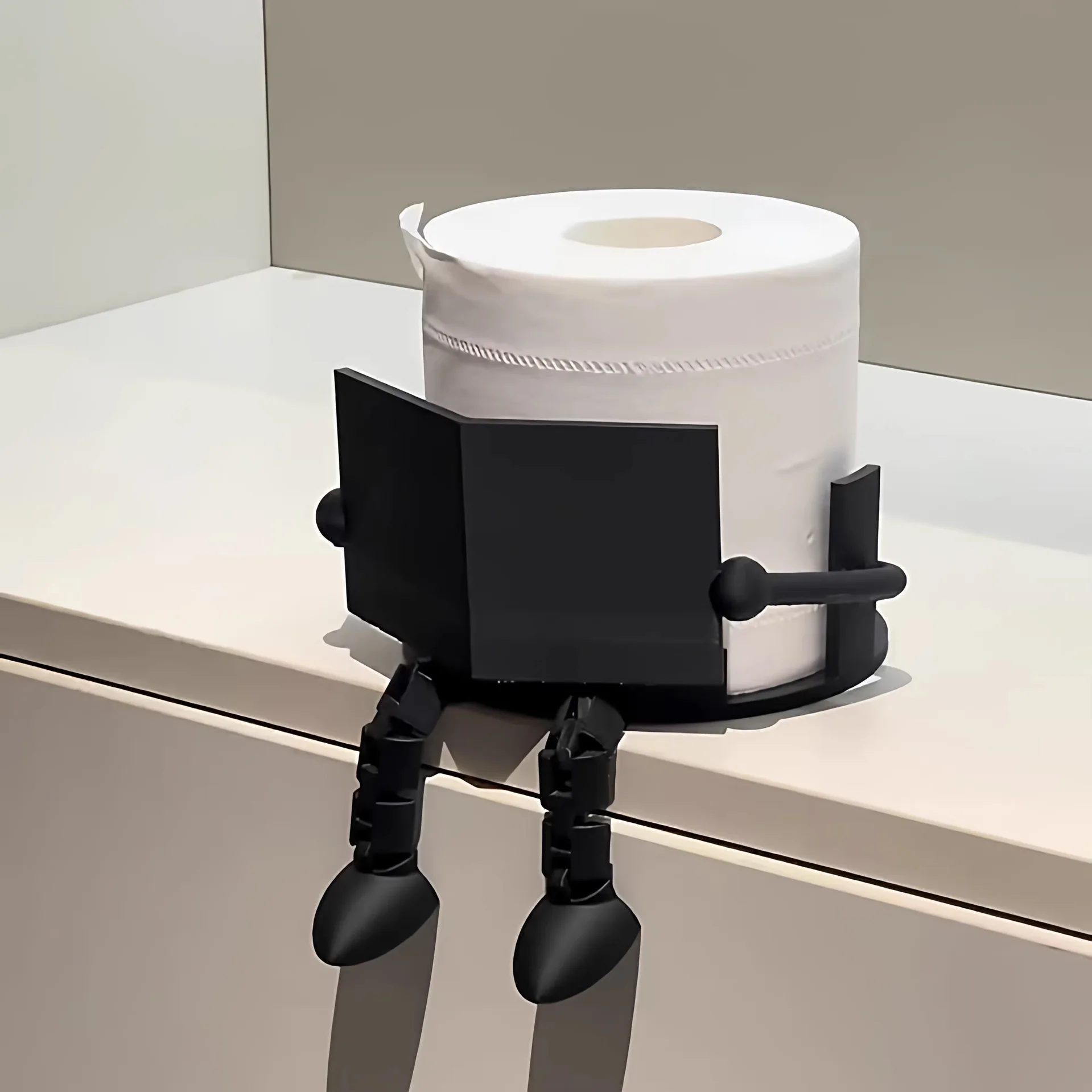 3D-gedruckter Rollenpapierhalter - Toilettenpapier-Aufbewahrungsregal - Badezimmer-Haushaltsartikel - bohrfreier Desktop-Aufbewahrungsartikel – Detail 3