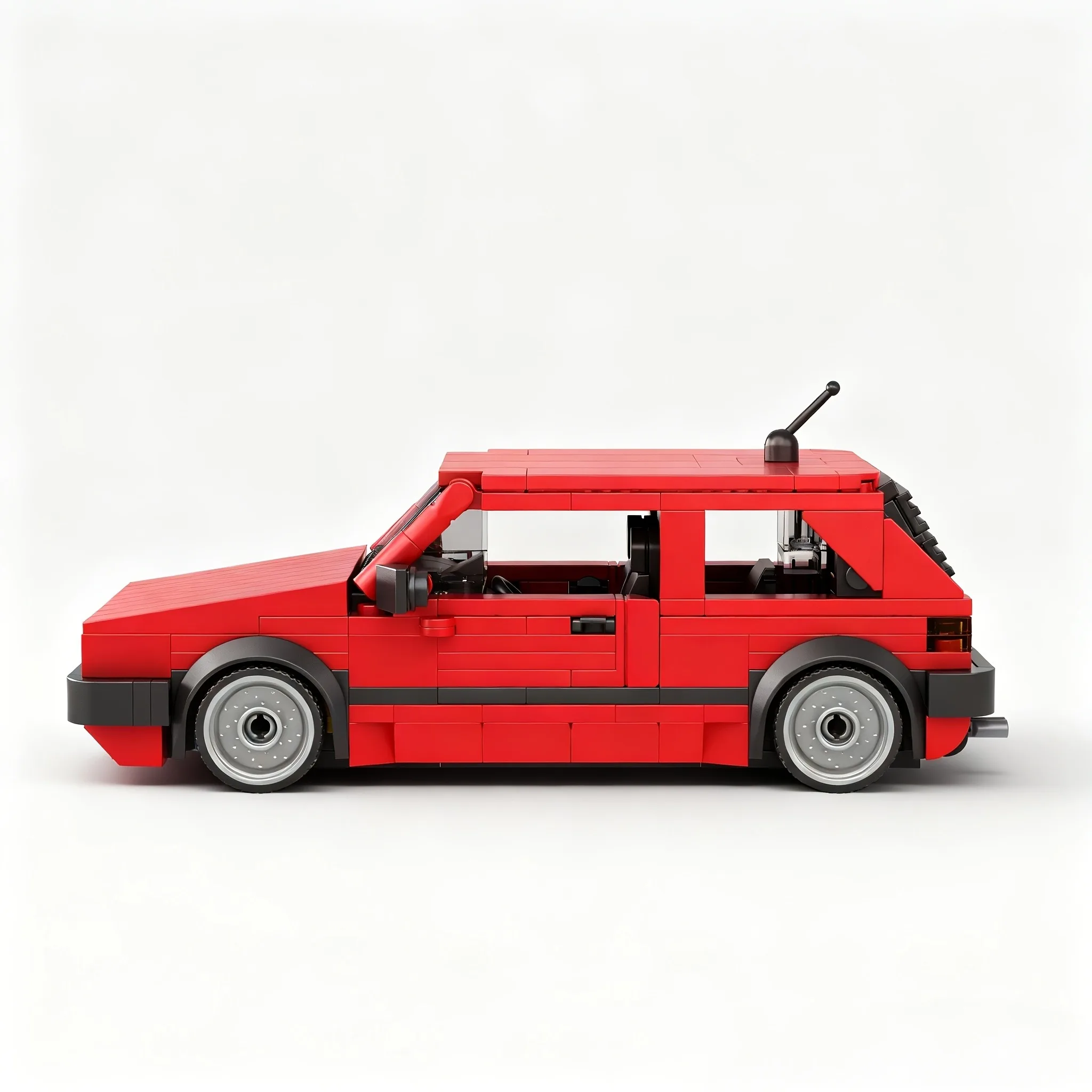Red Golf MK2 Car Building Blocks MOC Speed ​​Car Model Building Blocks High-Tech Creative Toy Set Collection DIY Gift for Adults