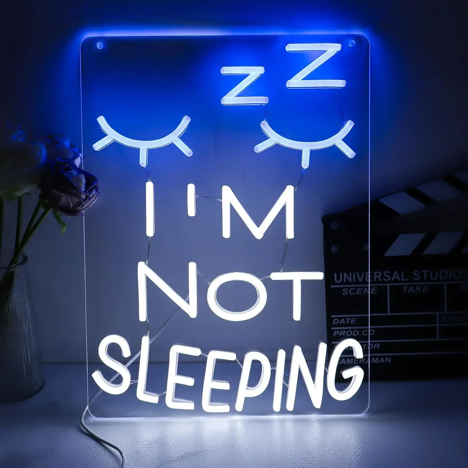 I'm Not Sleeping LED Neon Light - USB Powered, With Dimmer, Adjustable Brightness, Perfect for Bedrooms, Game Rooms, Fun Decor